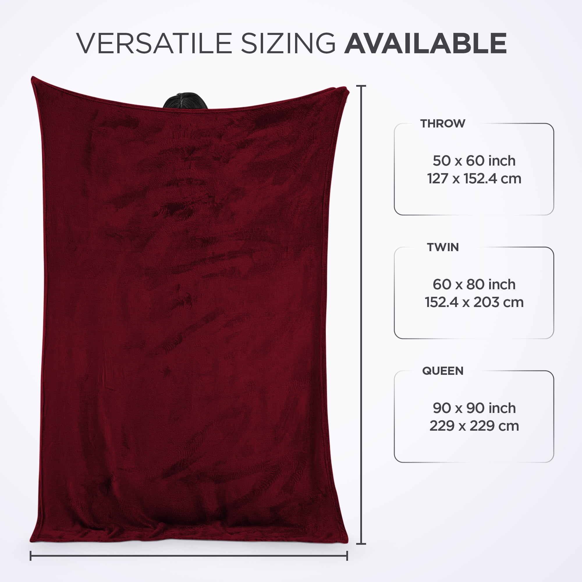 Moonlight20015 Wholesale Fleece Queen Blankets 10-Packs All-Season Soft Plush Throw for Charity, Shelter, & Home Washable, Lightweight & Cozy Burgundy (90"x90")