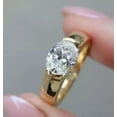 thumbnail image 2 of 2Ct Oval Cut Lab Created Diamond Solitaire Engagement Ring 14K Yellow Gold Plated, 2 of 4