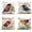 Brids, variant on Set of 4 Linen Throw Pillow Covers 18x18 Inches Home Decorative Cushion Colorful Spring Animal Retro Flying Red Bird with Flowers Pillow Cases Square Pillocases for Outdoor Bed Sofa