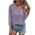 thumbnail image 2 of Inverlee Button Up Shirts Women Summer 3/4 Sleeve Tops Dressy Casual Plus Size Solid Color T Shirts Classic Holiday Tunic Blouse Clearance, 2 of 6