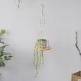 thumbnail image 4 of Estante colgante de pared - Estantes de pared con cuerda tejida hecha a mano - Para cocina, baño, almacenamiento en el hogar, estante flotante de pared para plantas de interior, 4 of 6