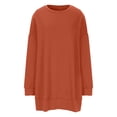 thumbnail image 5 of UYISJ Womens Oversized Sweatshirt Crewneck Loose Fit Sweatshirts Long Sleeve Tops Casual Side Split Shirts Orange 4XL, 5 of 6