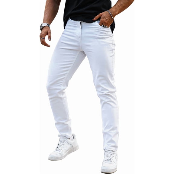 GINGTTO Men's Lightweight Stretch Slim Fit Jeans Comfort Flexible Casual Denim Pants
