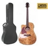 Oscar Schmidt Dreadnought Acoustic/Electric Guitar, Spalted Maple w/Hard Case Left Handed, OG2CESMLH CASE