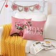 thumbnail image 4 of Mothers Day Pillow Covers 20x20 Set of 4 Velvet Mom Throw Pillow Covers Pink Rose Flower Floral Cushion Covers Pillow Case Gift for Mother Mom Birthday Home Outdoor Sofa Decoration (20), 4 of 6