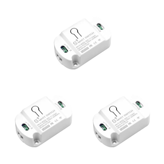 kurtrusly Nouveau Commutateur Wifi 10A pour Tuya Smart life Minuterie Application Domotique Contrôle Vocal Travail avec 3Ensemble