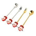 thumbnail image 1 of Cuchara Juego de cubiertos navideños de 4 piezas elegante juego de tenedores y cucharas de café navideñas para bar cafetería cocina decoración de mesa regalo ANGGREK  Otros, 1 of 8