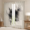 thumbnail image 2 of Homewish Chic Flower Floral Blackout Curtains Set of 2 (52x84 Each) for Teens, Art Stripes Lines Window Curtains, Square Abstract Ombre Curtains and Drapes, Curtains and Drapes Home Decor, 2 of 6