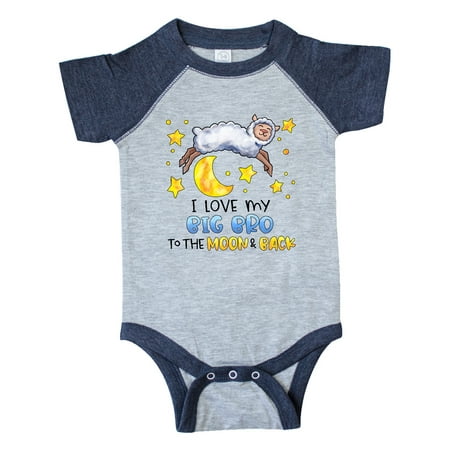 

Inktastic I Love my Big Bro to the Moon and Back Cute Sheep Gift Baby Boy or Baby Girl Bodysuit
