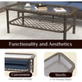thumbnail image 4 of AECOJOY 4-Piece Rattan Patio Conversation Set, With 3 Seater Sofa, 2 Ottomans, And A Central Table, Dark Blue, 4 of 6