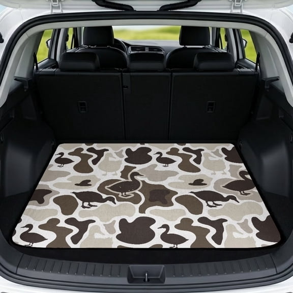 Yuyamidu Duck Camo Car Trunk Mat 29 x 39 Inches, Universal Non-Slip Cargo Liner for SUV Sedan Truck, Stain Resistant Machine Washable Rear Trunk Interior Accessory