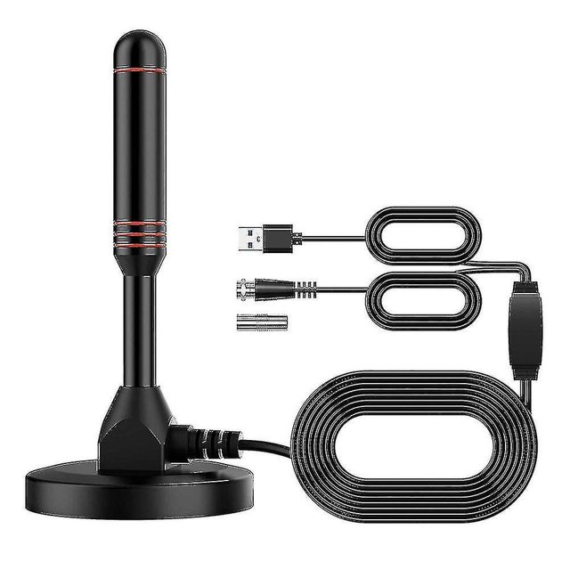 Antena Digital Hdtv - Incluye Base Magnética Y Cable Coaxial - Antena De Tv Antena De Tv Terrestre - Interior O Exterior (hy)