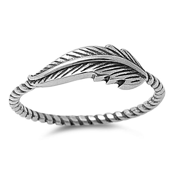 Women's Leaf Ring .925 Sterling Silver Bali Rope Band Jewelry Female Male Unisex Size 10