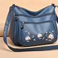 thumbnail image 3 of Bolso Bandolera Flores Bordadas para Mujer Bolso Multicapa Con (Azul), 3 of 8