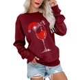 thumbnail image 3 of Gibobby Sudadera Navidad mujer Sudadera de Navidad para mujer, divertido árbol de Navidad, camión, gráfico, cuello redondo, casual, ajuste holgado(Vino,M), 3 of 5