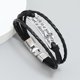thumbnail image 5 of 2 pulseras inspiradoras de cuero trenzado para hombre, 5 of 7