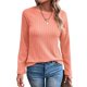 thumbnail image 3 of Camisetas de Larga para Mujer, Ropa de Moda de Otoño, Tops Modernos, Camiseta Básica de Punto con Cuello Redondo Naranja M, 3 of 10