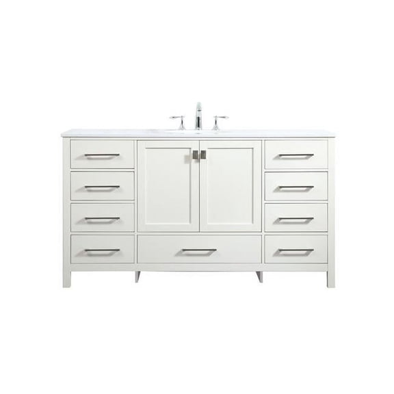 60 in. Single Bathroom Vanity, White