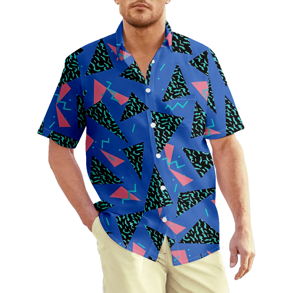 Men's Shirt Vintage Retro 80s 90s Geometric Prevalent Soft Attractive  Design Graphic T-Shirt for Adult for Gift to Husbund
