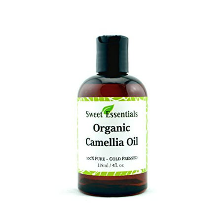 Organic Camellia Seed Oil | Imported From Japan | 4oz Bottle | 100% Pure | 100% Organic | For Hair & Skin Use | By Sweet (Best Way To Use Essential Oils)