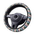thumbnail image 6 of Lsque Whimsical Goat Artist Ultra Soft Car Steering Wheel Cover for Women, Standard 15 inch Size for Truck Van SUV Auto, 6 of 8