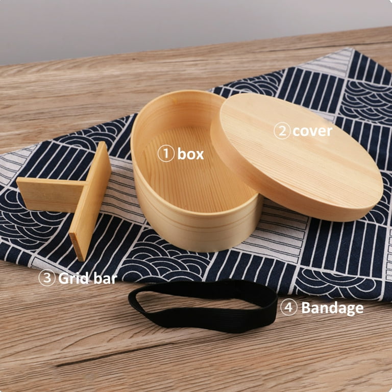 Traditional Wooden Bento Box - Japanese Cedar - Square or Ellipse Shape  from Apollo Box