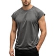 thumbnail image 3 of Mens Summer Shirts Cap Sleeve Crew Neck Workout T Shirts Casual Loose Fit Gym Tees, XL, 3 of 7