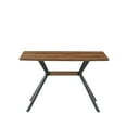 thumbnail image 3 of Modern Minimalist Black Metal Dining Table 47.24x28.74x29.92 Inch Kitchen Office Table with Beveled Edges - Stylish Design for Home Decor, 3 of 13