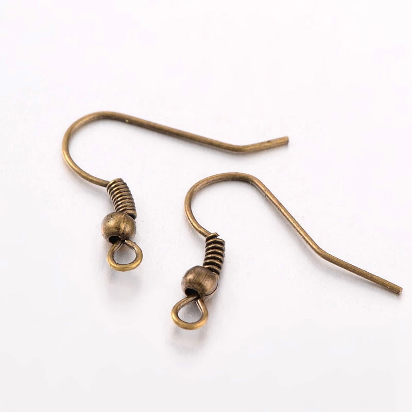Iron 5000 pc Iron Earring Hooks Ear Wire with Horizontal Loop Cadmium Free & Nickel Free & Lead Free Bronze 17~19x0.8mm Hole: 2mm 22 Gauge Pin: 0.6mm