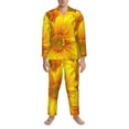 thumbnail image 3 of Picia 3D Sunflowers Pattern Men’s Long-Sleeve Sleepwear Set - Soft 2-Piece Loungewear with Pockets, Comfy PJs for Relaxing Nights-XX-Large, 3 of 7
