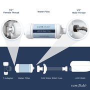 LUXE BIDET LWF100 Water Filter, Bidet Attachment with 4-in-1 Filtration System