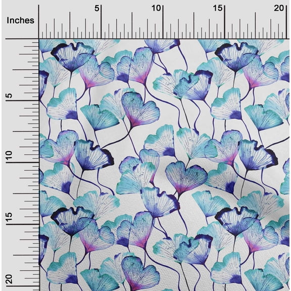 oneOone Cotton Jersey Turquoise Green Fabric Flower Watercolor Sewing Fabric By The Yard Printed Diy Clothing Sewing Supplies 58 Inch Wide