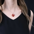 thumbnail image 2 of COAI Love Heart Silver Chain Red Agate Stone Pendant Necklace for Women, 2 of 5