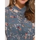 thumbnail image 5 of INSPIRE CHIC Vestidos de gasa para mujer, vestido mini sin mangas con flores, estilo A-Line, color gris azul, 5 of 6