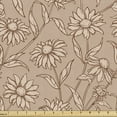 thumbnail image 1 of Coneflower Fabric by the Yard, Outline Drawings of Flower Silhouettes Repeated in Earthy Colors, Decorative Upholstery Fabric for Sofas and Home Accents, 5 Yards, Dark Rosewood and Tan by Ambesonne, 1 of 4