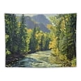 thumbnail image 5 of Nawypu  Nature Mountain Forest Tapestry, Scenic Green Pine Tree Waterfall Landscape Wall Hanging Tapestries for Home Office Dorm Indoor and Outdoor Decoration Large Size, 5 of 6