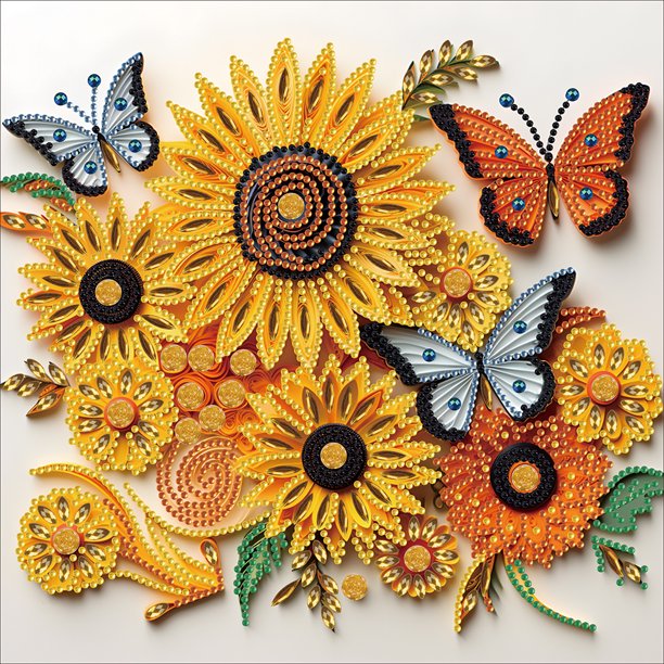 5D Bricolaje Taladro Parcial Diamante Pintura Girasol Mariposa Kit Del (XD097)