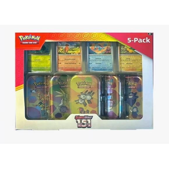 Pokemon TCG - Scarlet & Violet: 151 - 5 pack Mini Tins w/ 4 Promos Bundle!