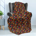 thumbnail image 4 of Autumn Soft Flannel Fleece Blanket, Repeating Floral Pattern with Fall Season Leaves of Maple Oak and Aspen Trees Print, Cozy Plush for Indoor and Outdoor Use, 60" x 80", Multicolor, by Ambesonne, 4 of 5