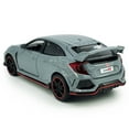 thumbnail image 4 of Civic Type R Hatchback Sports Diecast Car Model Toy Vehicle 1/32 Scale Metal Pull Back Friction Powered Vehicles Doors Open Light Sound Alloy Casting Toys Kids Boys Adults Birthday Gifts, Cement Grey, 4 of 6