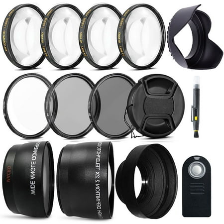 All You Need Bundle for Canon EOS 5D Mark IV III II, 5DS, 5DR, 7D Mark II, EOS 77D 6D 7D 80D 70D 60Da 60D SL1 EOS Rebel T7i T6s T6i T5i T4i T3i T2i T1i XSi XT XTi EOS M6 M5 M3 + Wireless Remote