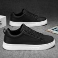 thumbnail image 3 of Zapatillas de deporte de cuero sintético para hombre, zapatos informales de lujo con plataforma, Color blanco, 2024, 3 of 4