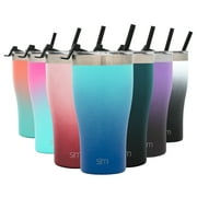 Simple Modern 22oz Slim Cruiser Tumbler with Straw & Closing Lid Travel Mug - Gift Double Wall Vacuum Insulated - 18/8 Stainless Steel Water Bottle Ombre: Pacific Dream