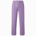 thumbnail image 5 of 13-14T Tween Boys Fall Winter Fleece Straight Leg Sweatpants Elastic Drawstring Waist Open Bottom Joggers with Pockets Casual Loose Pants Kids Daily School Outdoor Sports Size 5-16T,Light Purple, 5 of 5