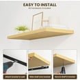 thumbnail image 6 of 36" Floating Shelves for Wall, 12" Deep Slim Oak Floating Shelves, Wall-Mounted Shelves for Bedroom, Living Room, Kitchen, Bathroom - Set of 2, 6 of 14