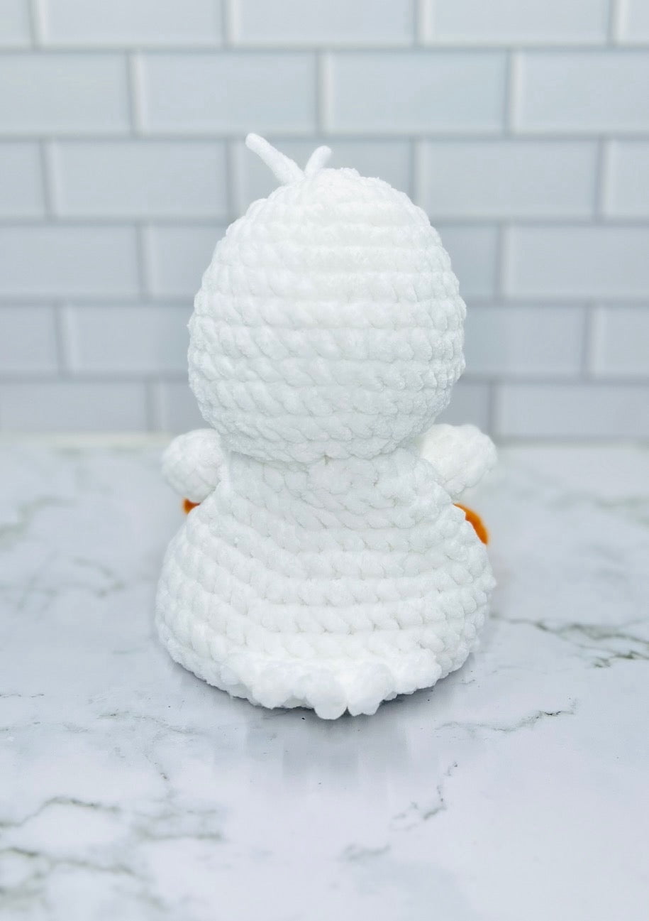 Couch Brigade Weighted Crochet Pekin Duck | Chunky Chenille Amigurumi Plush