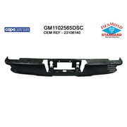 REAR STEP BUMPER FACE BAR; BLACK/PAINT TO MATCH; FOR USE WITH CORNER STEP; WITHOUT PARK ASSIST SENSOR HOLES; MADE OF HIGH STRENGTH