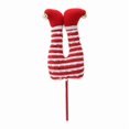 thumbnail image 2 of FVDPWYE Christmas Elf Leg Pick Farmhouse Wreath Party Lawn Plush Stuffed Tree Topper Red White Stripes, 2 of 9