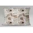 thumbnail image 2 of S4Sassy 2 Pcs Cotton Poplin Newspaper Print Gray Rectangle Pillow Sham Home Decorative-12 x 18 Inches, 2 of 3