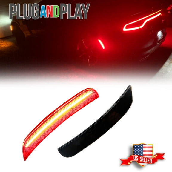GTINTHEBOX  2x Smoked Lens LED Rear Side Marker Lights Red Lamp For Dodge Charger 2015-2022
